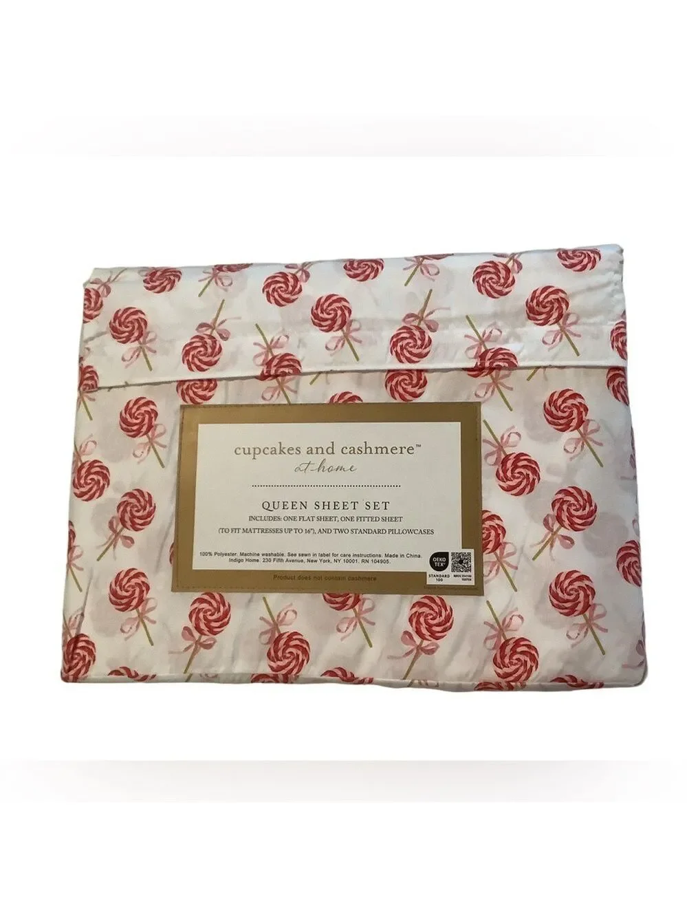Cupcakes And Cashmere Sweet Bow Christmas Candy Sheet Set New
